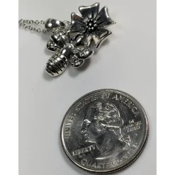 Honey Bee Necklace and Earrings SET-Cutest Little Bees! Sterling Silver