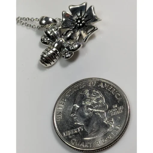 Honey Bee Necklace and Earrings SET-Cutest Little Bees! Sterling Silver