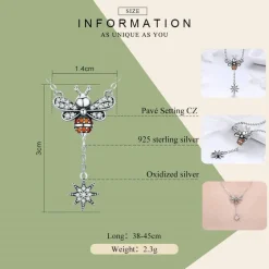 Honey Bee With a Star Jewelry SET : Ring, Necklace, Earrings