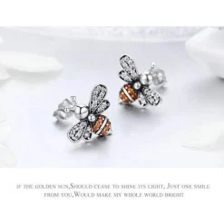 Honey Bee With a Star Jewelry SET : Ring, Necklace, Earrings