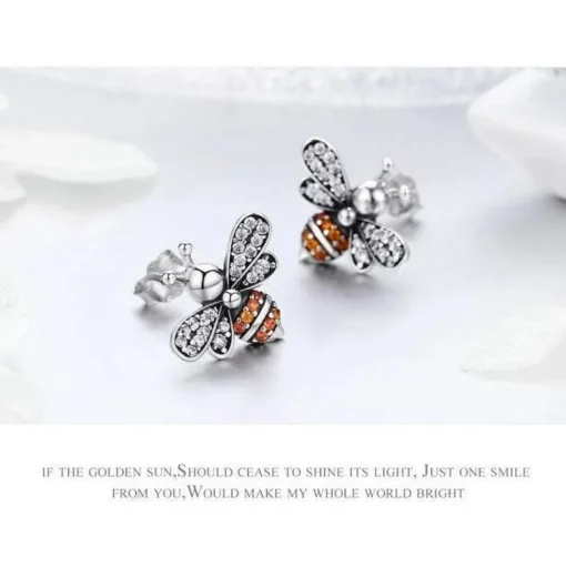 Honey Bee With a Star Jewelry SET : Ring, Necklace, Earrings