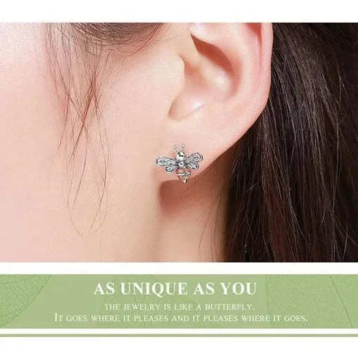 Honey Bee With a Star Jewelry SET : Ring, Necklace, Earrings