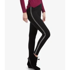 Hue Plus Metallic Tuxedo Ponte-Knit Leggings