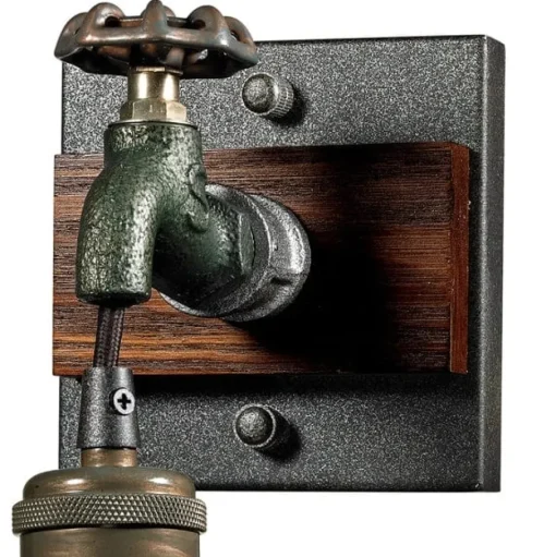 Jonas 1-Lght Industrial Style Lamp Multi-Tone Weathered W/Faucet Motif