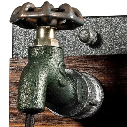 Jonas 1-Lght Industrial Style Lamp Multi-Tone Weathered W/Faucet Motif