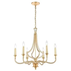 La Rochelle 6-Lght Chandelier Parisian Gold Leaf