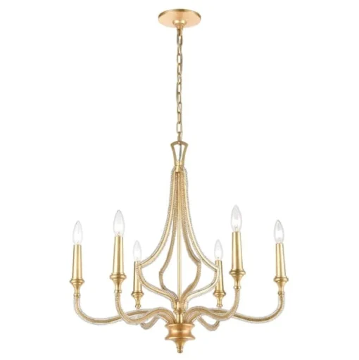 La Rochelle 6-Lght Chandelier Parisian Gold Leaf