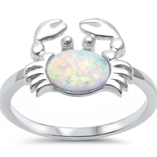 Larimar Sterling Silver Crab Earrings and Opal Rings
