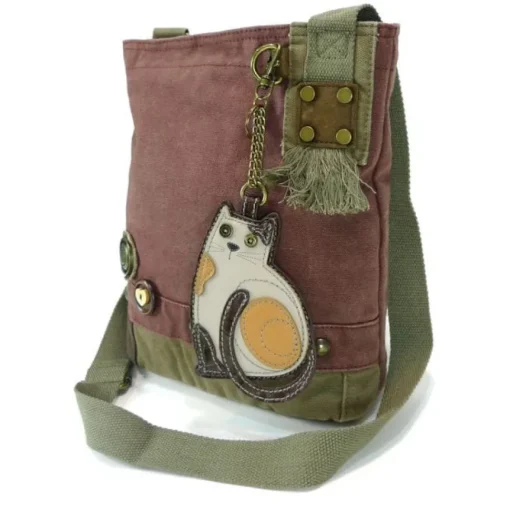 LAZZY CAT - Calico Cat, PATCH CROSS-BODY BAG by Chala