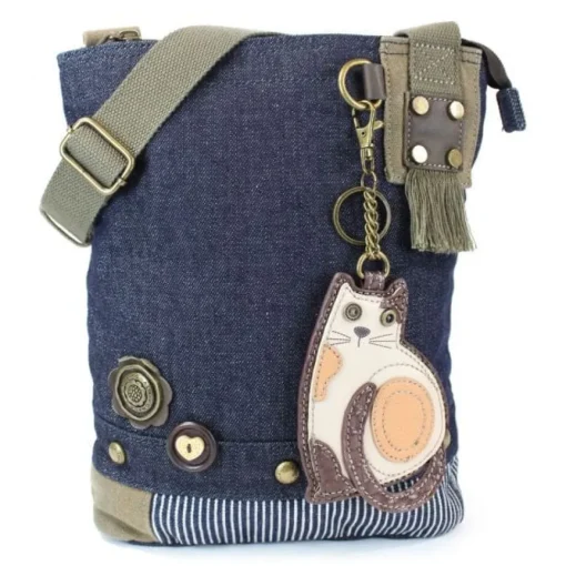 LAZZY CAT - Calico Cat, PATCH CROSS-BODY BAG by Chala