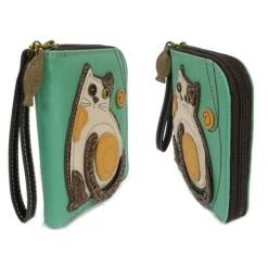 LAZZY CAT - Calico Kitty ZIP AROUND WALLET* by Chala