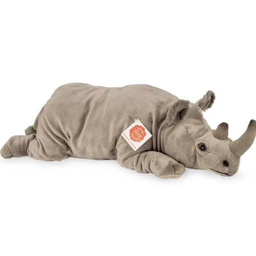Lifelike Rhinoceros Lying 45 cm - plush toy by Teddy Hermann