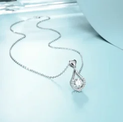 Luxury 1ct Moissanite 925 Sterling Silver Pendant Twinkle Setting Design Necklace For Women
