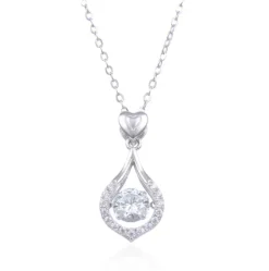 Luxury 1ct Moissanite 925 Sterling Silver Pendant Twinkle Setting Design Necklace For Women