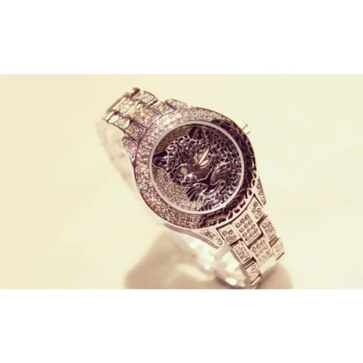 Luxury Ladies Jaguar Watch, Rhinestones EVERYWHERE! Luxury Ladies Watch