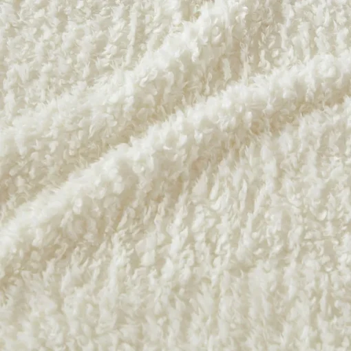 Made in the USA Soft Berber Sherpa Bedding Blanket, Ivory - King