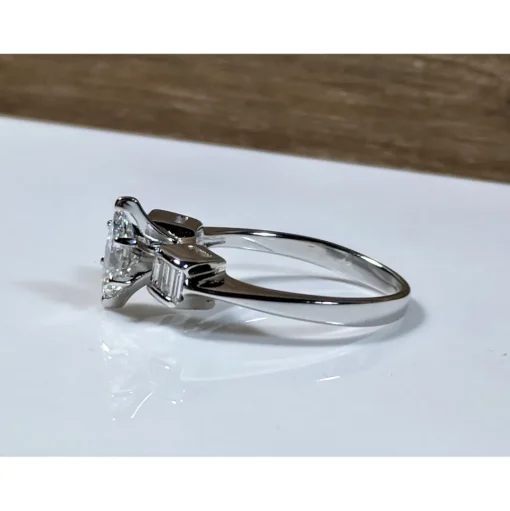 Marquise Diamond Engagement Ring in 14K White Gold, .65ct Center Diamond, .26ct Side Diamonds