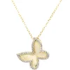 Matte Gold with CZ Butterfly Jewelry Set Earrings Necklace Ring