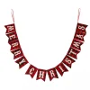 Merry Christmas Plaid Banner Garland Polyester Imported 8.75' L