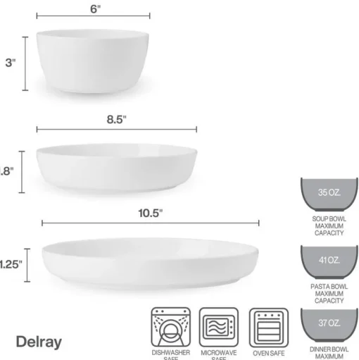 Mikasa Delray Dinerware Sets, Brown Bx Pkg: Bowls, Noodle Bowls, Dinnerware