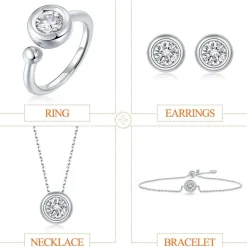 Moissanite 1ct Colored GRA Bezel Set Jewelry 925 Sterling Silver Lasting Beauty Plating