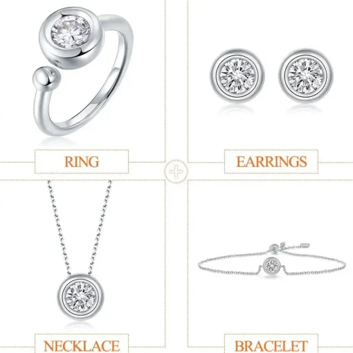 Moissanite 1ct Colored GRA Bezel Set Jewelry 925 Sterling Silver Lasting Beauty Plating