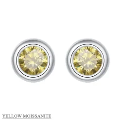 Moissanite 1ct Colored GRA Bezel Set Jewelry 925 Sterling Silver Lasting Beauty Plating