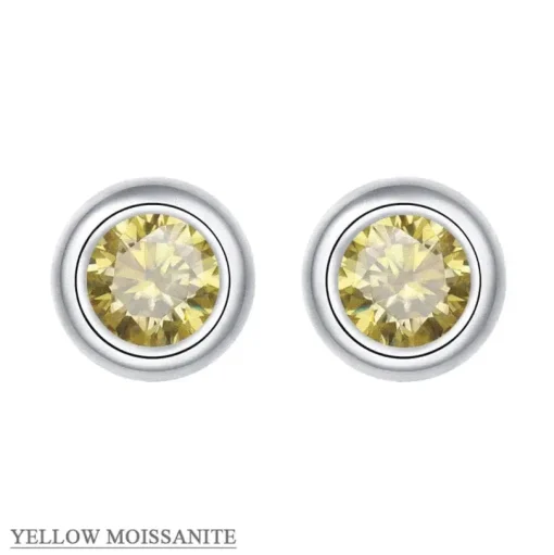 Moissanite 1ct Colored GRA Bezel Set Jewelry 925 Sterling Silver Lasting Beauty Plating