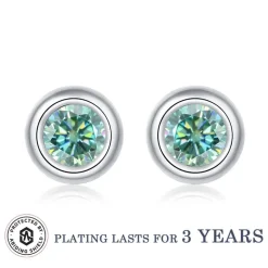 Moissanite 1ct Colored GRA Bezel Set Jewelry 925 Sterling Silver Lasting Beauty Plating