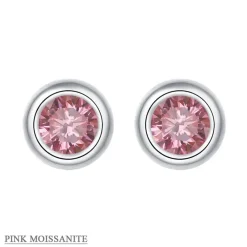 Moissanite 1ct Colored GRA Bezel Set Jewelry 925 Sterling Silver Lasting Beauty Plating