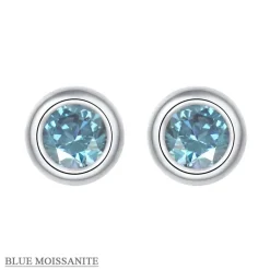 Moissanite 1ct Colored GRA Bezel Set Jewelry 925 Sterling Silver Lasting Beauty Plating