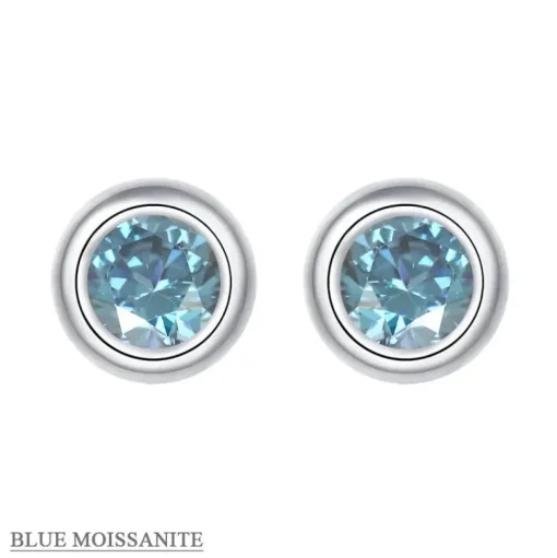 Moissanite 1ct Colored GRA Bezel Set Jewelry 925 Sterling Silver Lasting Beauty Plating