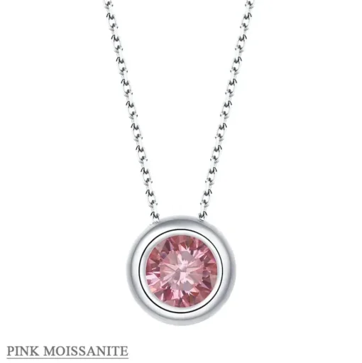 Moissanite 1ct Colored GRA Bezel Set Jewelry 925 Sterling Silver Lasting Beauty Plating