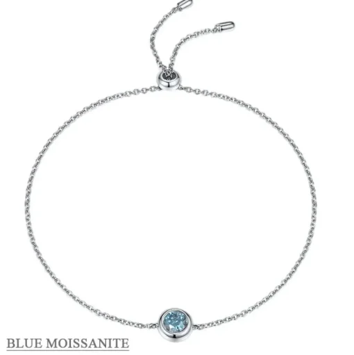 Moissanite 1ct Colored GRA Bezel Set Jewelry 925 Sterling Silver Lasting Beauty Plating