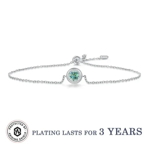 Moissanite 1ct Colored GRA Bezel Set Jewelry 925 Sterling Silver Lasting Beauty Plating