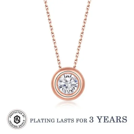 Moissanite 1ct Colored GRA Bezel Set Jewelry 925 Sterling Silver Lasting Beauty Plating