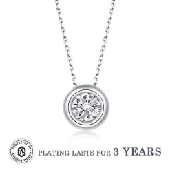 Moissanite 1ct Colored GRA Bezel Set Jewelry 925 Sterling Silver Lasting Beauty Plating
