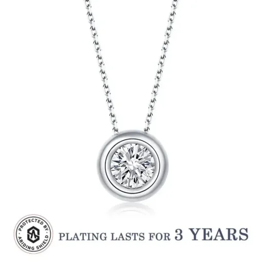Moissanite 1ct Colored GRA Bezel Set Jewelry 925 Sterling Silver Lasting Beauty Plating