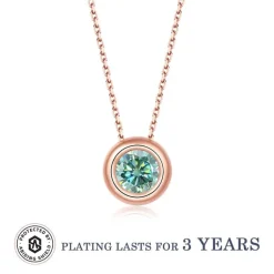 Moissanite 1ct Colored GRA Bezel Set Jewelry 925 Sterling Silver Lasting Beauty Plating