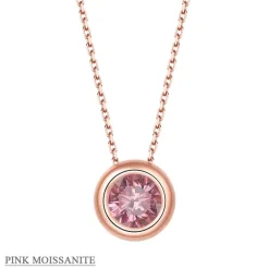 Moissanite 1ct Colored GRA Bezel Set Jewelry 925 Sterling Silver Lasting Beauty Plating