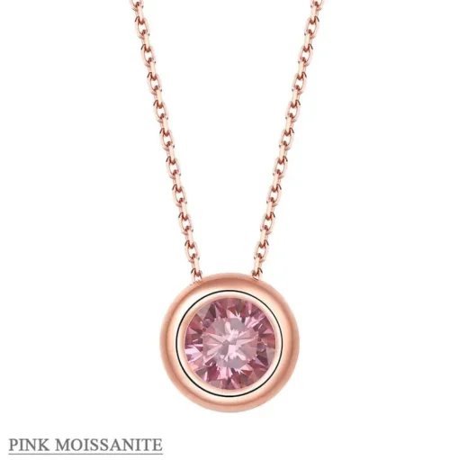 Moissanite 1ct Colored GRA Bezel Set Jewelry 925 Sterling Silver Lasting Beauty Plating
