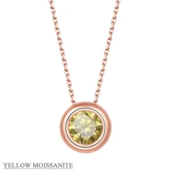 Moissanite 1ct Colored GRA Bezel Set Jewelry 925 Sterling Silver Lasting Beauty Plating