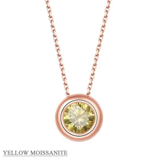 Moissanite 1ct Colored GRA Bezel Set Jewelry 925 Sterling Silver Lasting Beauty Plating