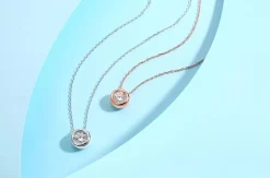 Moissanite 1ct Colored GRA Bezel Set Jewelry 925 Sterling Silver Lasting Beauty Plating