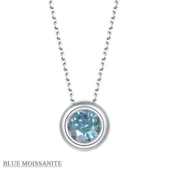 Moissanite 1ct Colored GRA Bezel Set Jewelry 925 Sterling Silver Lasting Beauty Plating