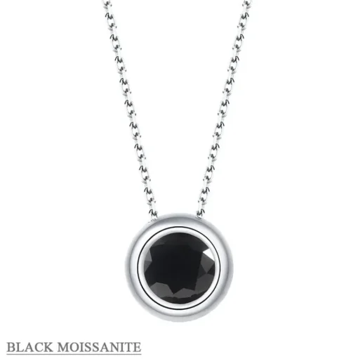 Moissanite 1ct Colored GRA Bezel Set Jewelry 925 Sterling Silver Lasting Beauty Plating