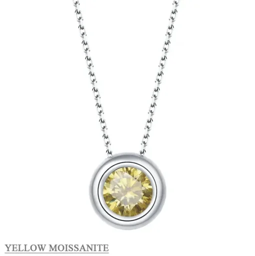 Moissanite 1ct Colored GRA Bezel Set Jewelry 925 Sterling Silver Lasting Beauty Plating