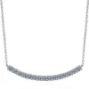Moissanite Diamond Curved Bar Necklace .9ctw Sterling SIlver