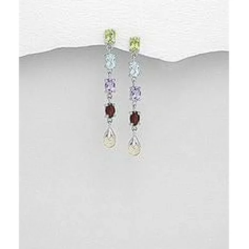 Multi Gemstone Earrings, Amethyst, topaz, garnet, citrine, peridot magnificent!
