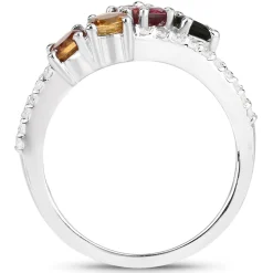 Multi-Colored Tourmaline Cocktail Ring in Sterling Silver-Colorful Beauty!